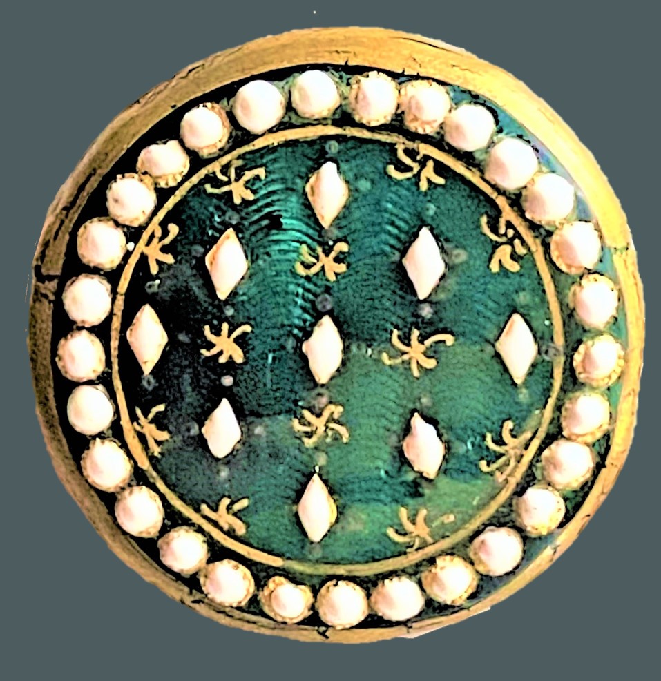 18th century encrusted enamel button