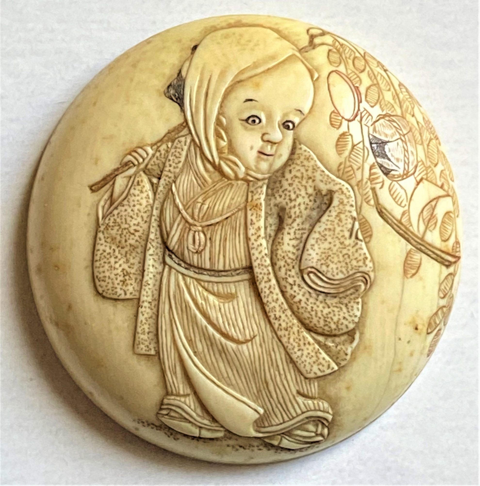 Great large natural material asian button