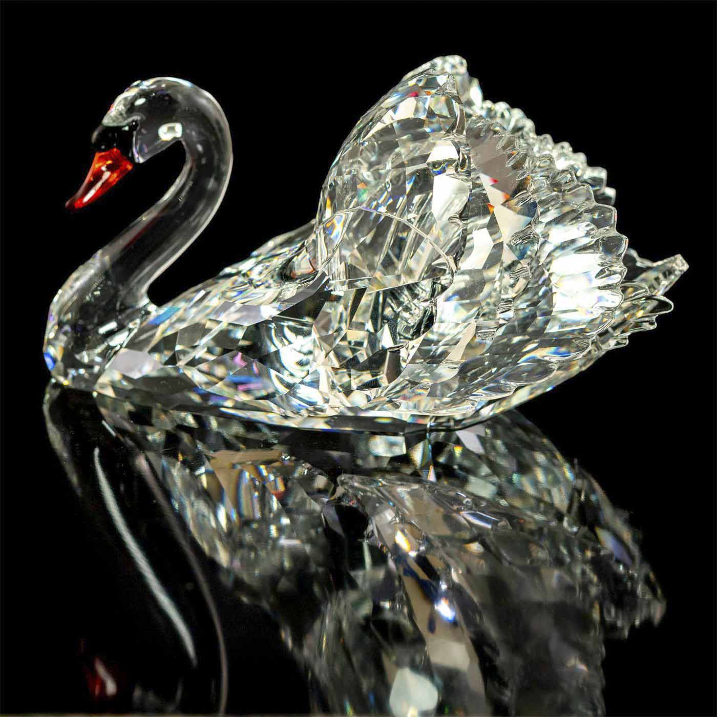 A Swarovski crystal swan