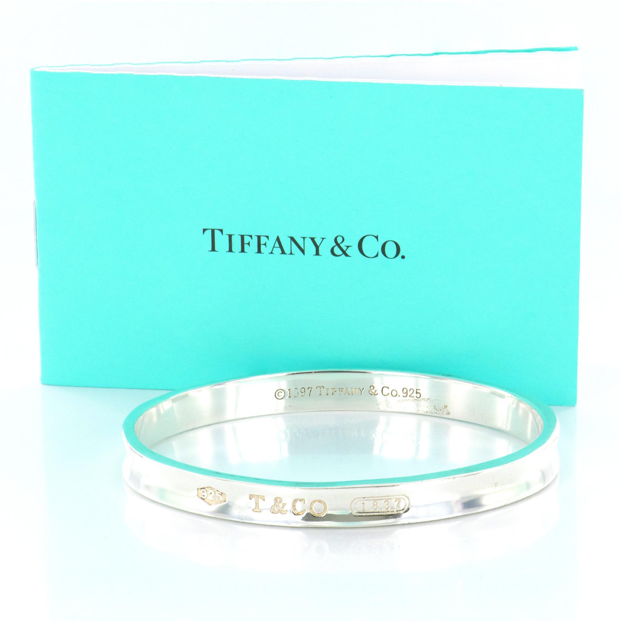 Sold at Auction Tiffany  Co Sterling Silver 1837 Cuff Bangle Bracelet