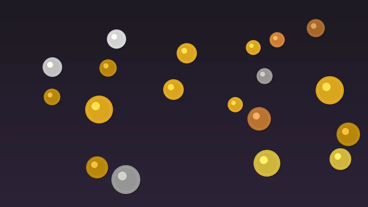 Collection of antique gold, silver, and copper coins arranged for appraisal before selling