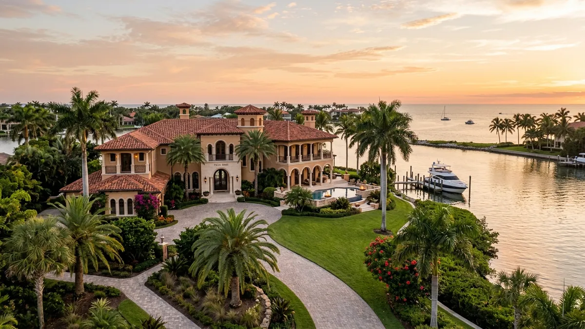 Naples Florida estate home with Mediterranean architecture