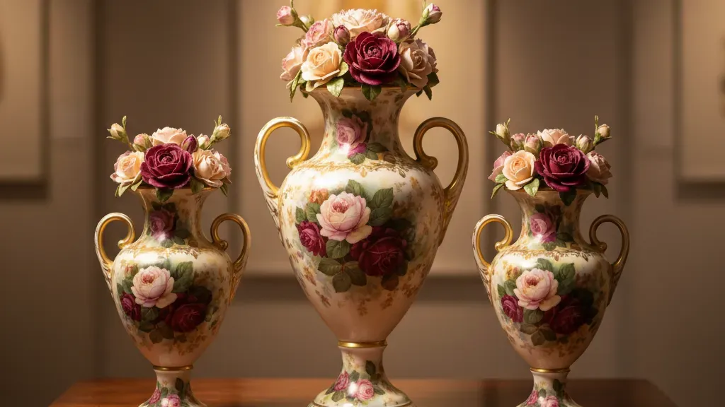 Royal Bayreuth porcelain collection featuring Rose Tapestry and Devil and Cards patterns