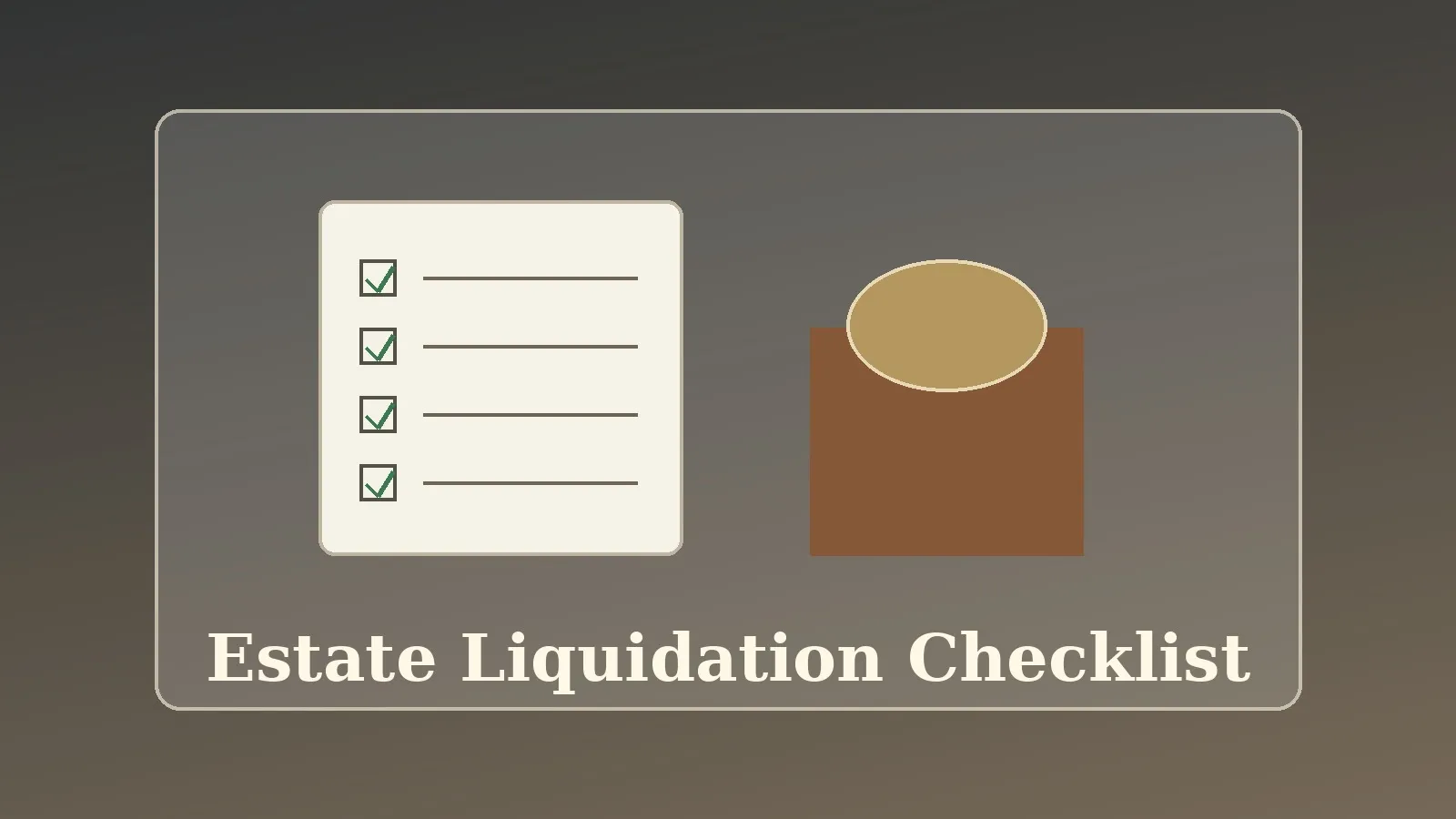 Estate liquidation checklist with appraisal and auction planning items