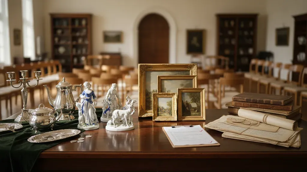Estate items organized for a Florida executor preparing to sell an estate