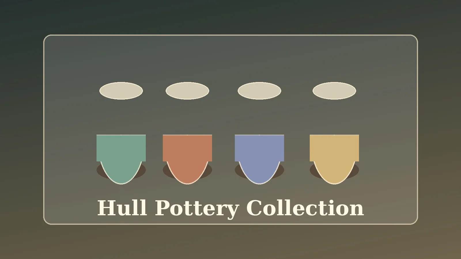 Hull pottery collection with vintage decorative vases