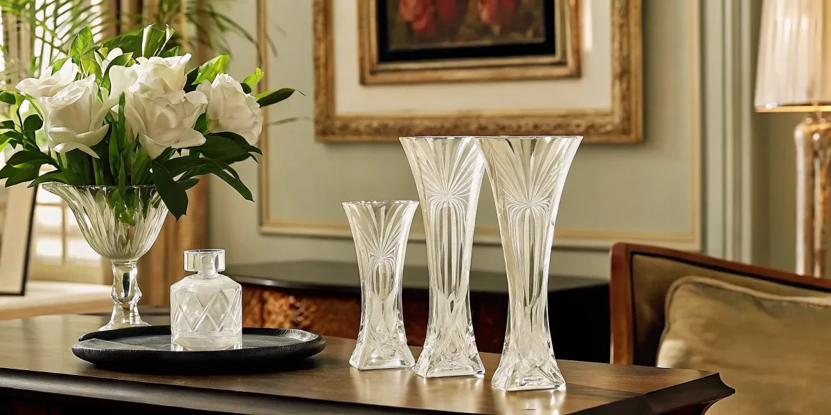 Lalique crystal vases and a decanter being appraised for a value guide.