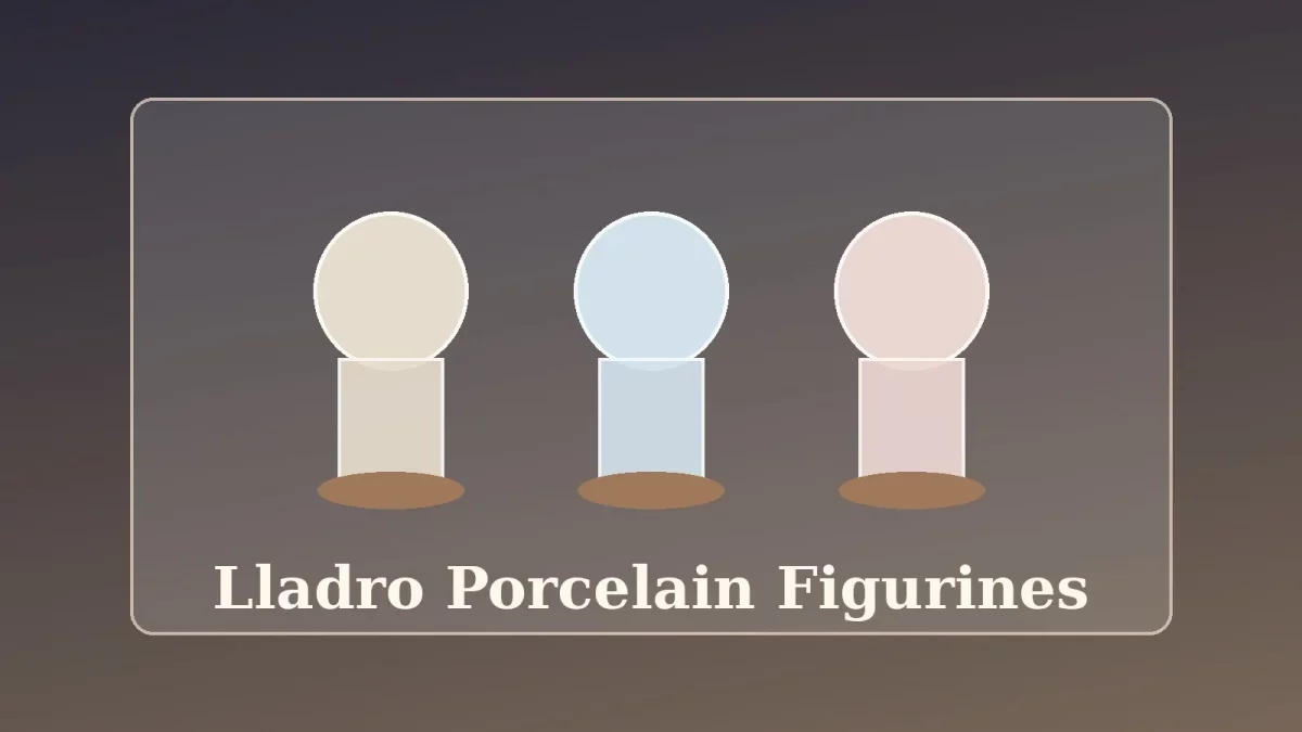 Lladro porcelain figurines arranged for value identification