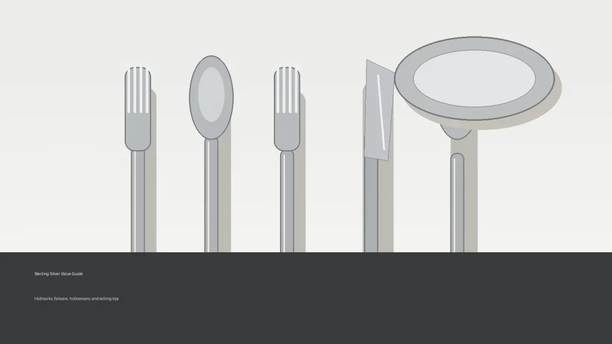 Sterling silver flatware and hollowware arranged for a sterling silver value guide appraisal