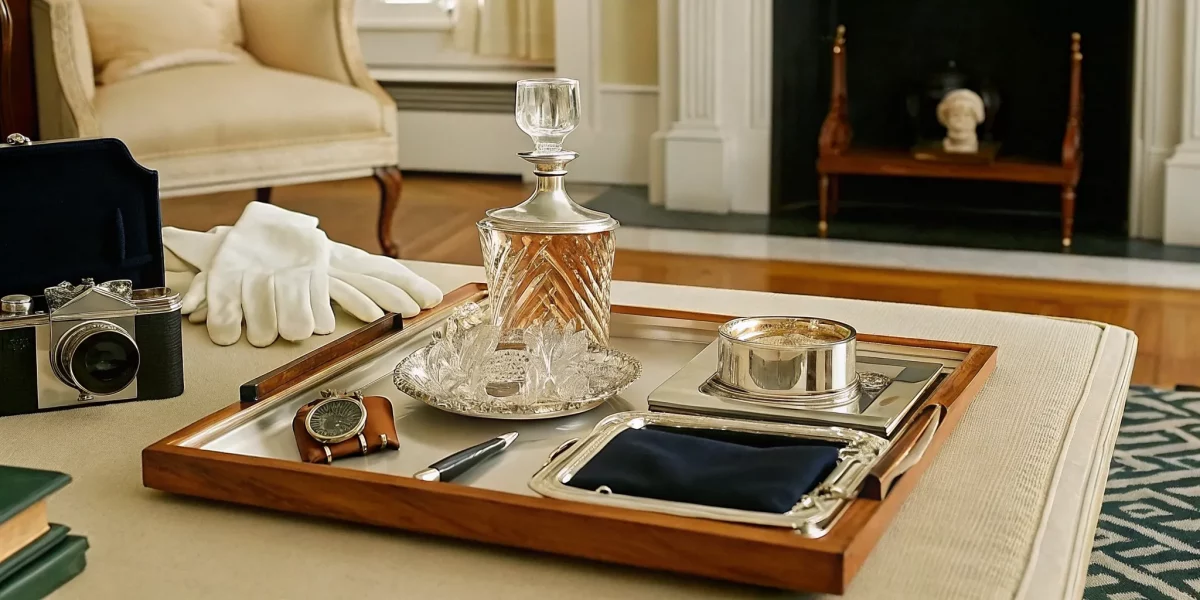 Estate liquidation experts appraising and organizing items for a home sale.