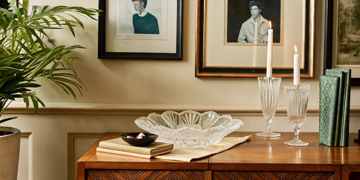 A collectible Orrefors glass bowl, a prime example for determining its value.
