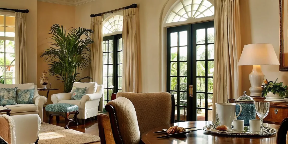 Living room of a Naples, FL estate organized for a professional liquidation.
