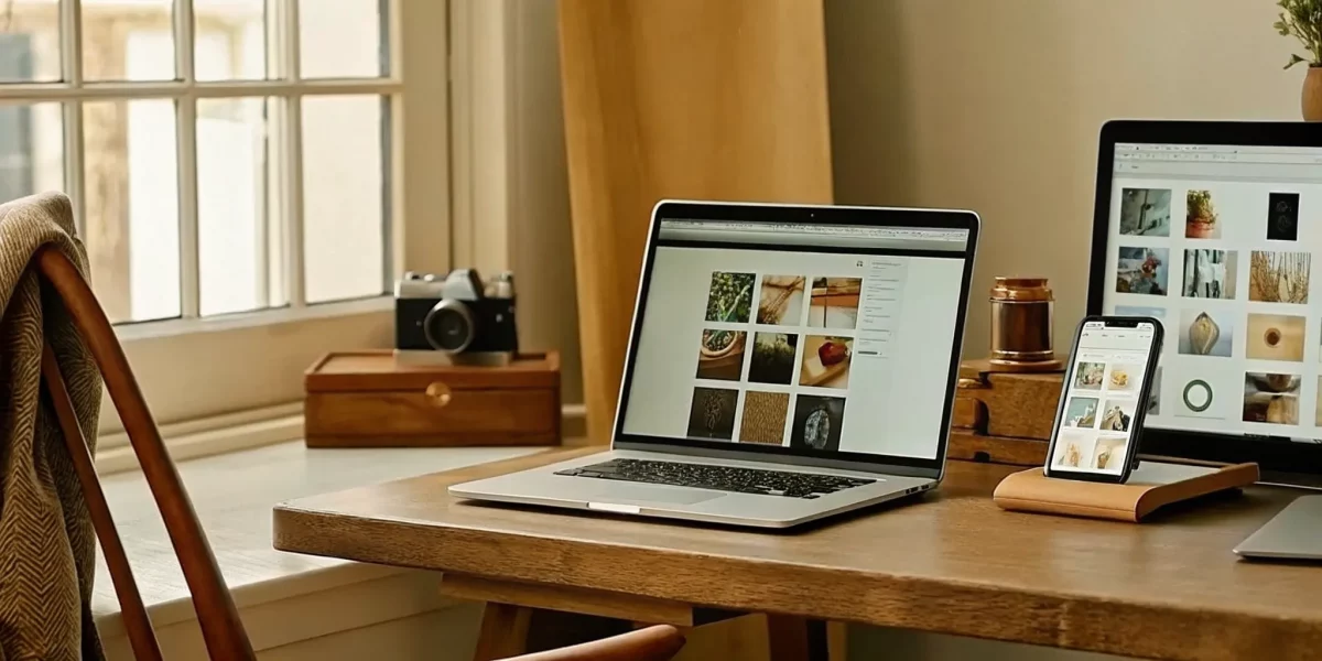 Browsing an online estate liquidation auction on a laptop.