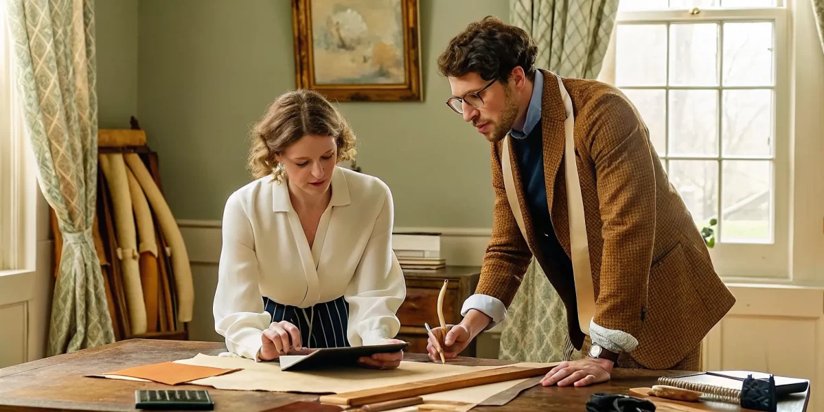 Professionals conducting an art appraisal for an estate liquidation.
