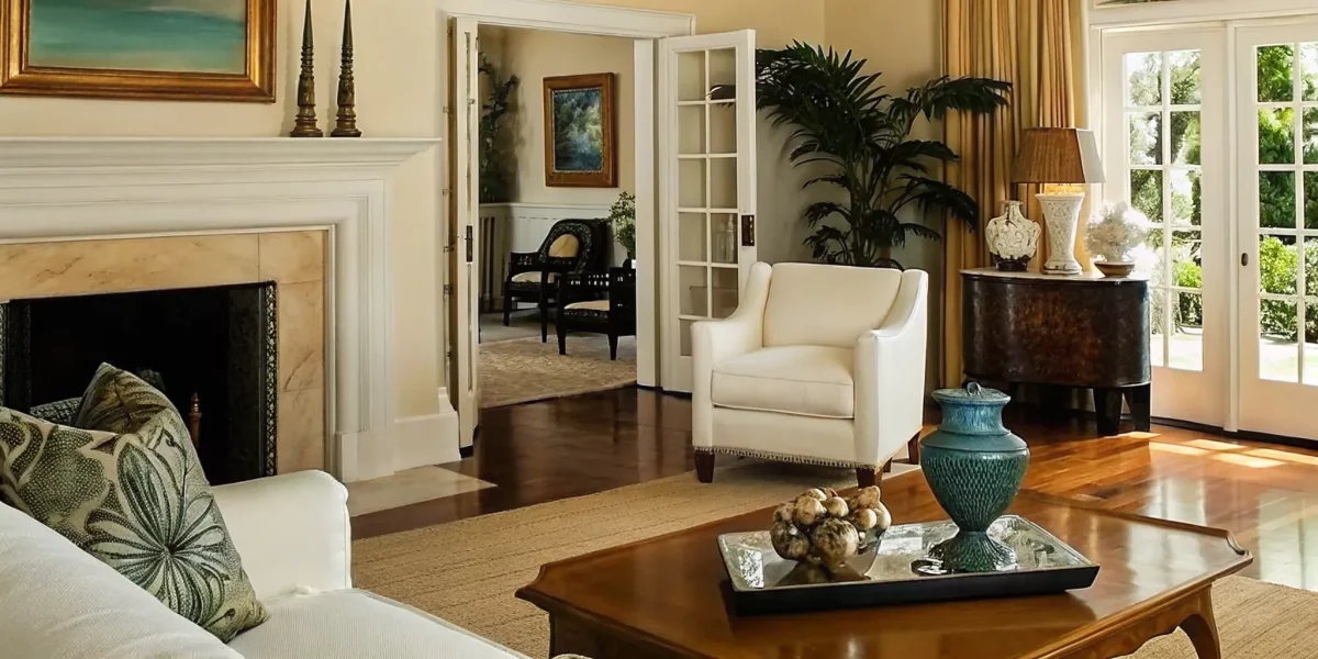 South Florida living room staged for estate sale services.