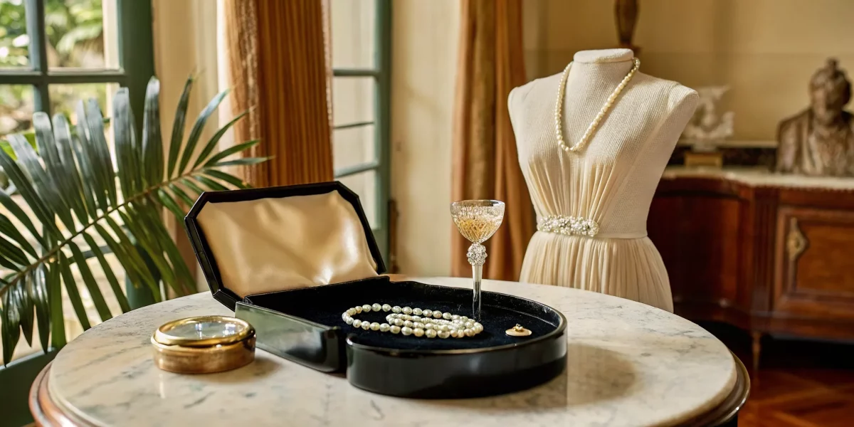 A collection of estate jewelry and antiques ready for consignment in Bal Harbour, FL.