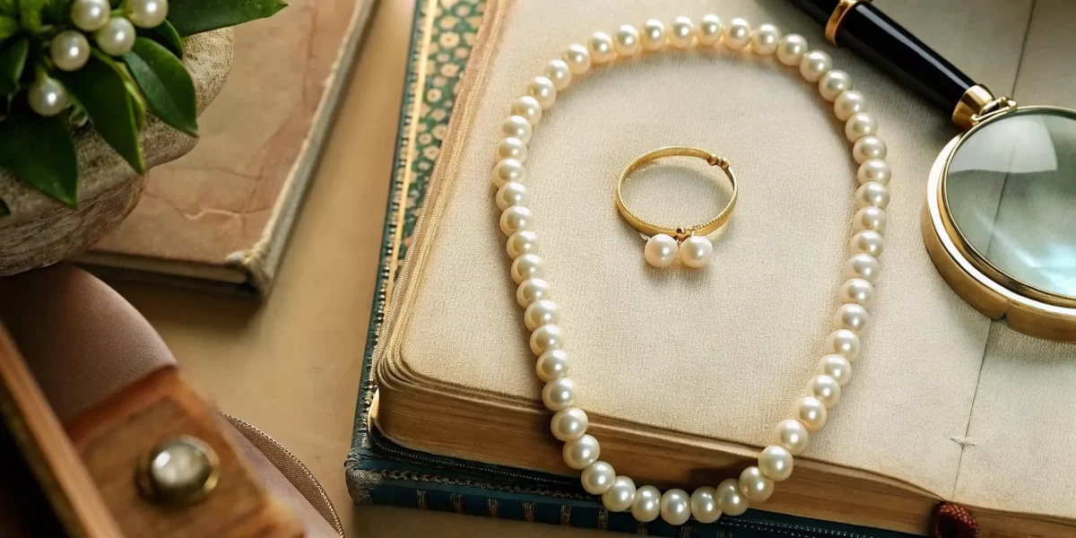 Inherited estate jewelry arranged for professional valuation