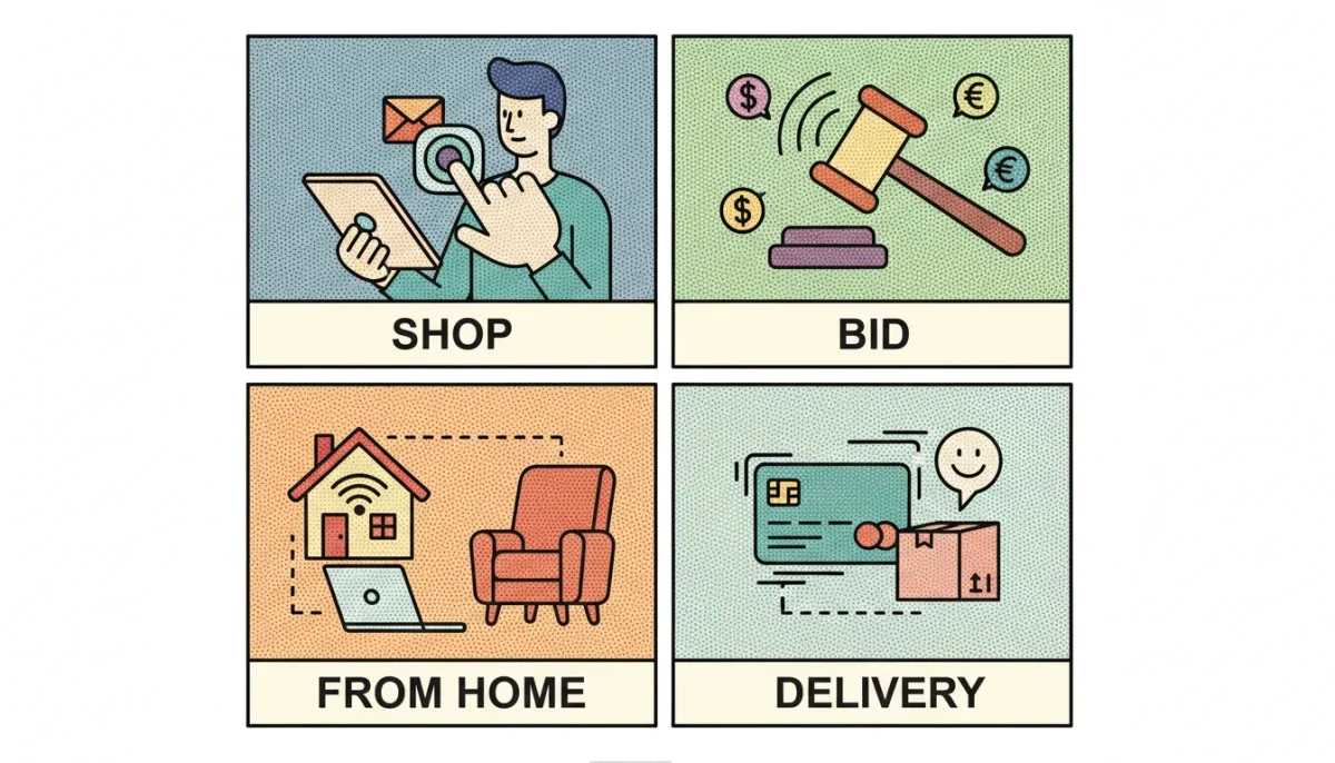 Shop and bid in online estate sales from home.